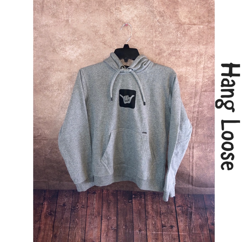 Hang Loose Hoodie Sweatshirt- inner hood- camp pattern-Boy’s size Small-NWOT